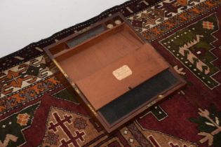 A Victorian mahogany campaign style writing slope box,