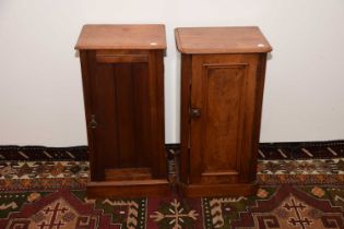 Two Victorian mahogany pot cupboards