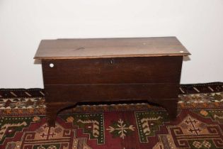 A 18th century and later oak coffer,