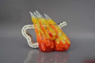 A novelty "Great Balls of Fire" pottery teapot designed by Vince McDonald for 'Totally Teapots' of S