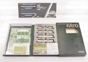 Kato N Gauge Japanese Electric Train Pack and Tomix Two Car Japanese Diesel Train,