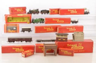 Tri-ang 00 Gauge Locomotives and Passenger and Goods Rolling Stock and boxed Merit Lineside Accessor