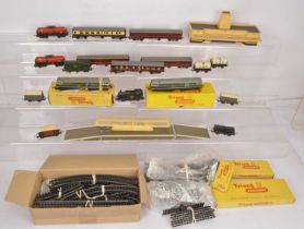 Tri-ang TT Gauge Locomotives Coaches and Goods Wagons Track and Accessories mostly unboxed (qty),