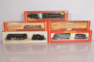 Hornby Express BR black Steam Locomotives and tenders 00 gauge in original boxes (5),