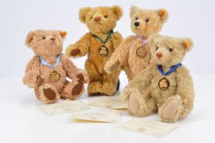 Four Steiff Danbury Mint Year teddy bears,