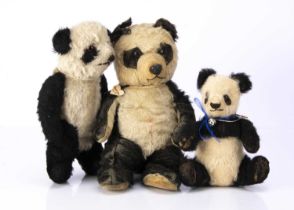 Two 1930's British Panda teddy bears,