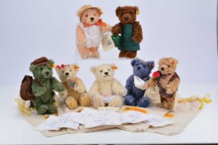 A complete collection of Steiff yellow tag Bears of the Week teddy bears,