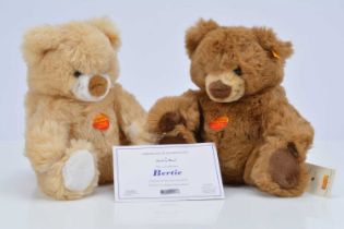 Two Steiff yellow tag teddy bears,