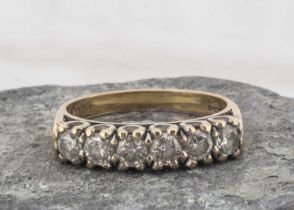 A 18ct diamond six stone ring,