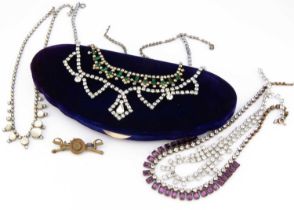 A collection of paste jewels,