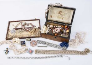 A good collection of vintage costume jewels,