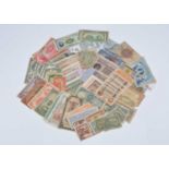 A collection of world banknotes,