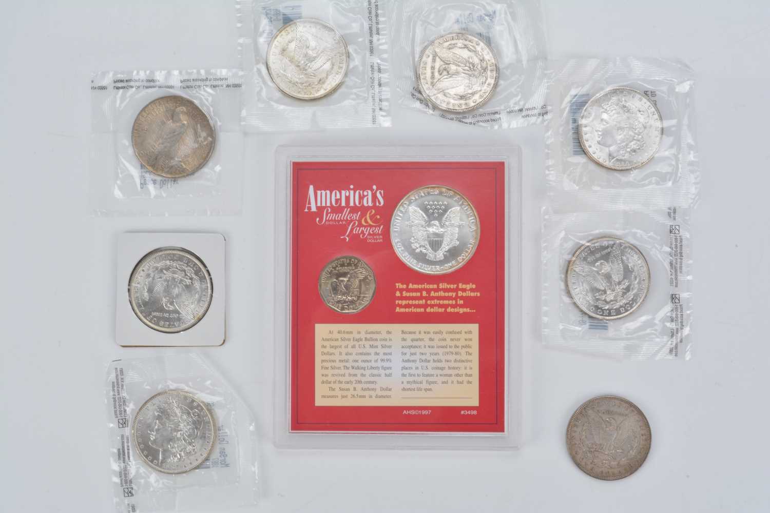 Nine United States Silver Dollars,