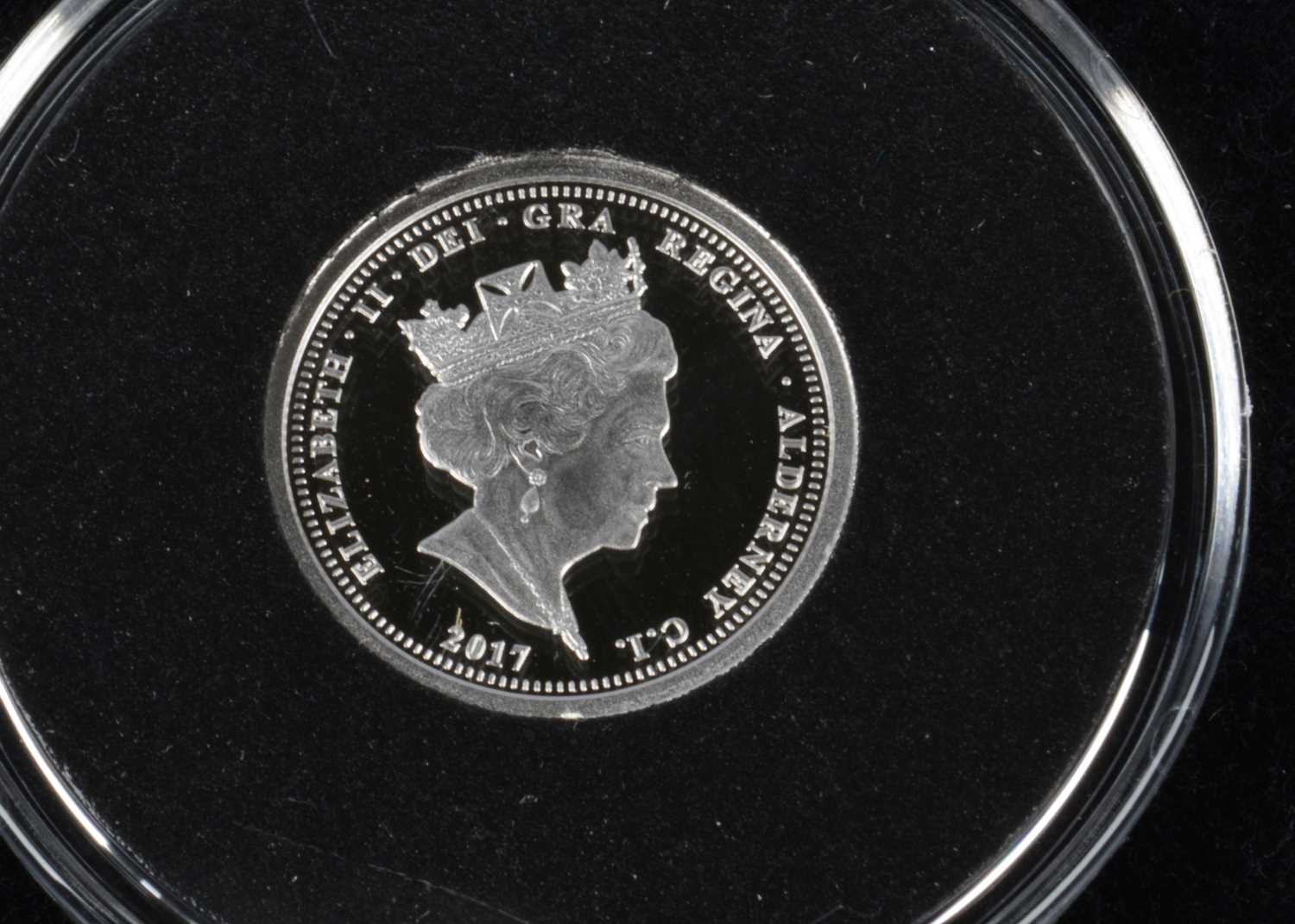 A 2017 Alderney Platinum proof half sovereign commemorative coin, - Image 3 of 3