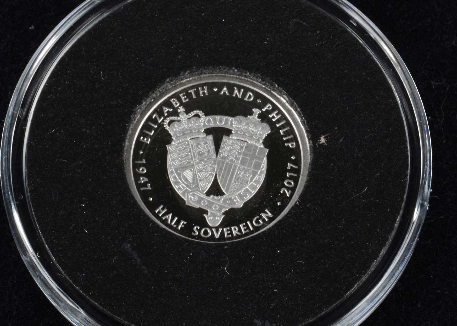 A 2017 Alderney Platinum proof half sovereign commemorative coin, - Image 2 of 3