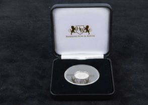 A 2017 Alderney Platinum proof half sovereign commemorative coin,