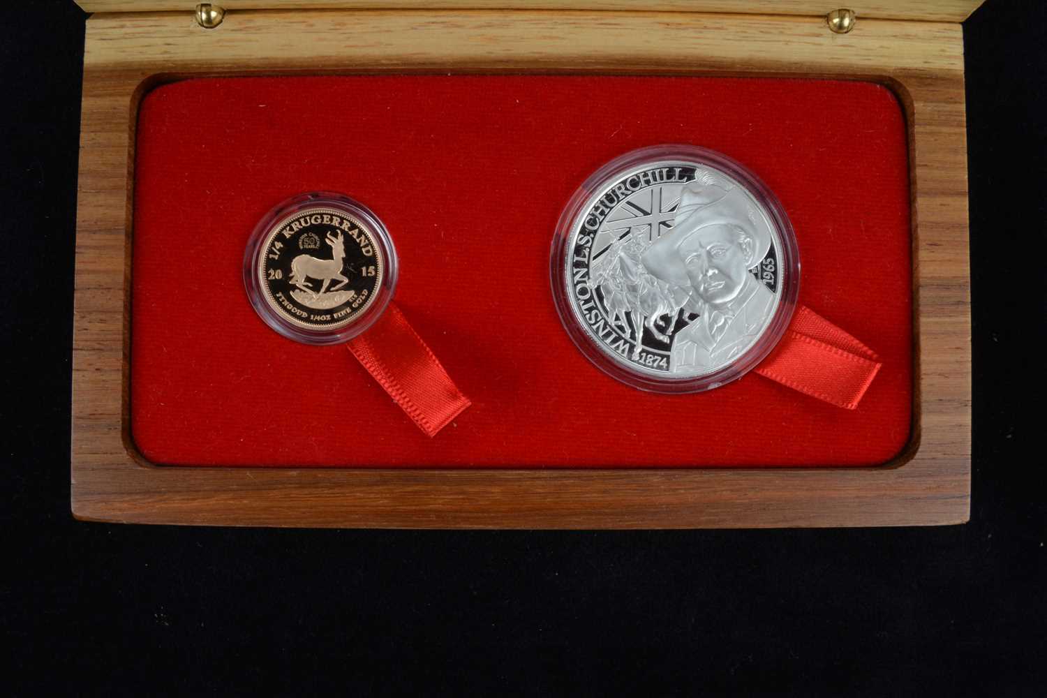 A South African Proof Gold 1/4 Krugerrand Quarter Ounce & Silver One Ounce Coin Set,