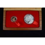 A South African Proof Gold 1/4 Krugerrand Quarter Ounce & Silver One Ounce Coin Set,