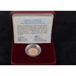 A 1981 Turks and Caicos Gold Proof 100 Crowns,