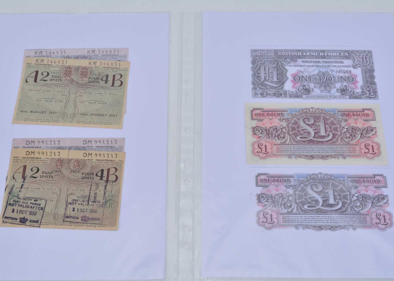 A collection of world banknotes,