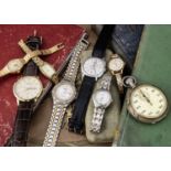 Seven watches and a stopwatch,