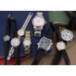 Eight various watches,