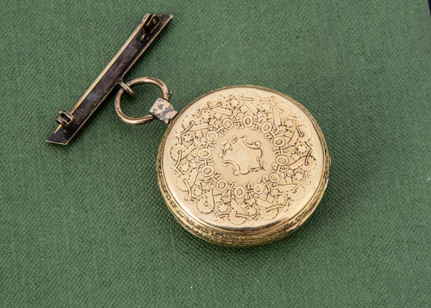 A Victorian 18ct gold open faced pocket watch, - Bild 3 aus 3