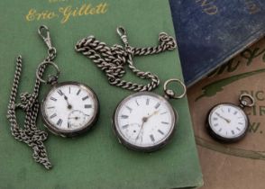 Three Victorian silver pocket watches,