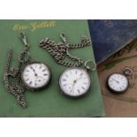 Three Victorian silver pocket watches,