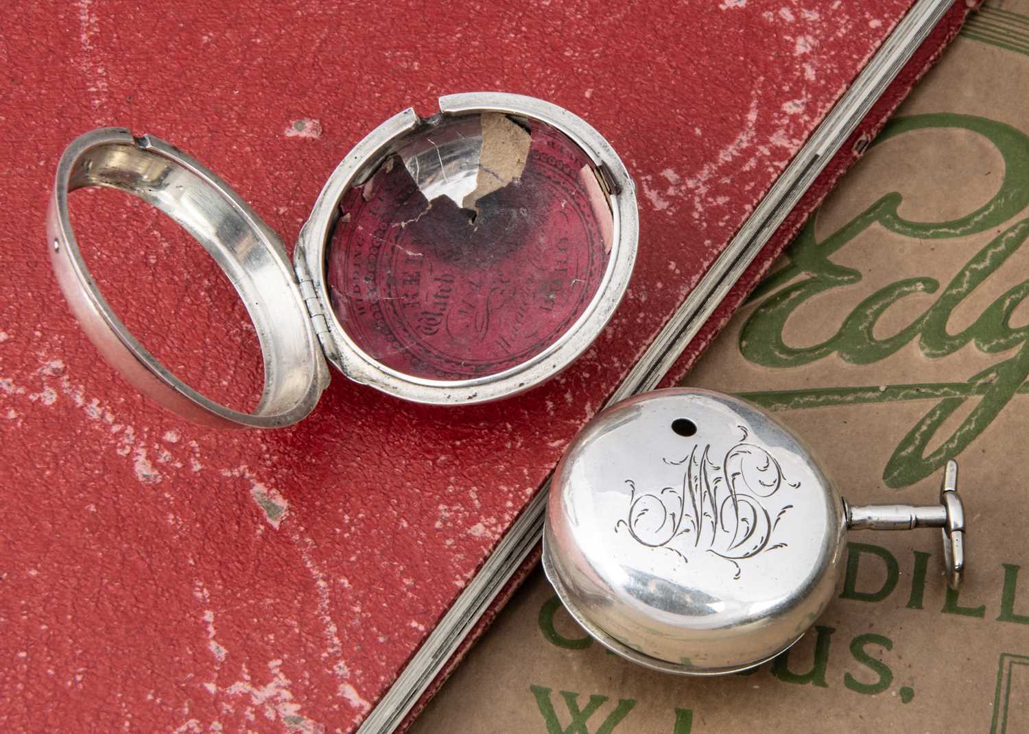 A George III silver silver pair cased pocket watch by Charles Huntley of London, - Image 3 of 4