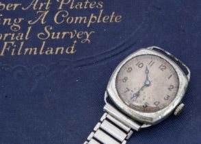 A circa 1940's manual wind chromed cased wristwatch,