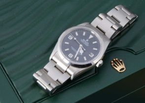 A modern Rolex Oyster Perpetual Explorer stainless steel wristwatch,