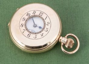 A George V period 9ct gold half hunter pocket watch,