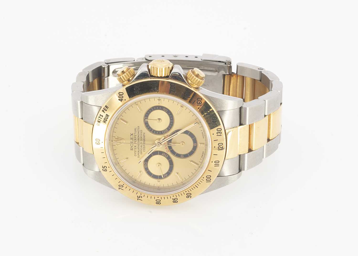 A 1990s Rolex Oyster Perpetual Daytona stainless steel and 18ct gold wristwatch full set, - Image 7 of 18