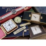 A first half of 20th Century silver open faced pocked watch and other timepieces,