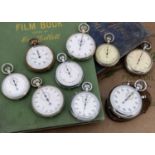 Nine 20th century stopwatches,