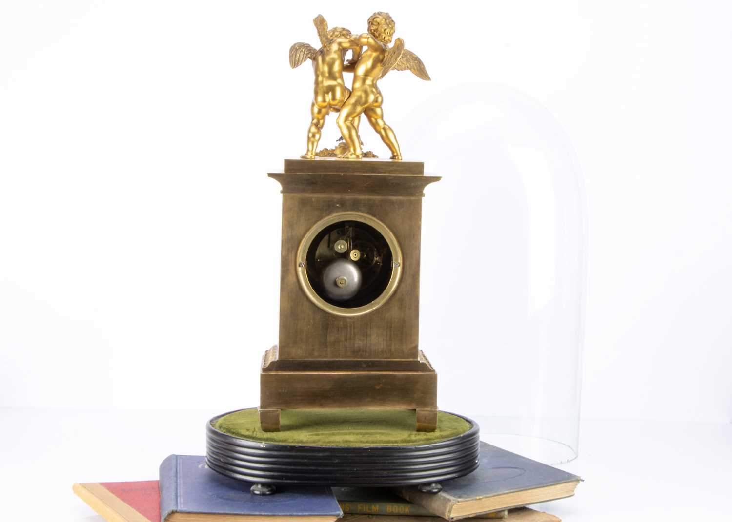 A late 19th century gilt mantle clock, - Image 3 of 3