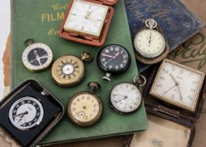 A group of eight various timepieces,