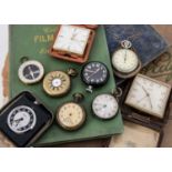 A group of eight various timepieces,