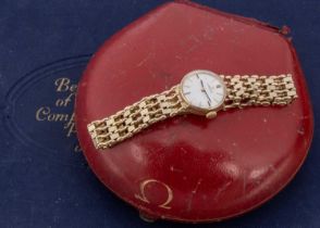 A 1960's 9ct gold Omega manual wind ladies wristwatch,