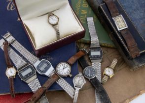 A collection of vintage and modern ladies and gents wristwatches,