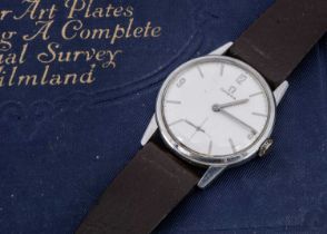 A circa 1960's Omega manual wind stainless steel wristwatch,