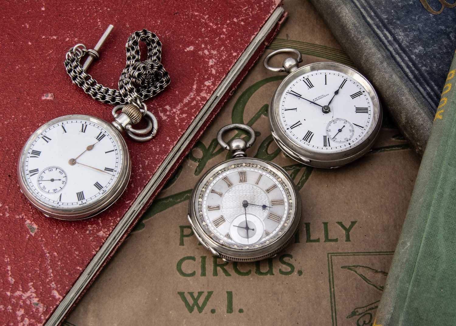 Three Victorian and later silver open faced pocket watches,