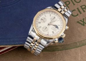 A modern Tissot PR Chrono automatic moonphase stainless steel wristwatch,