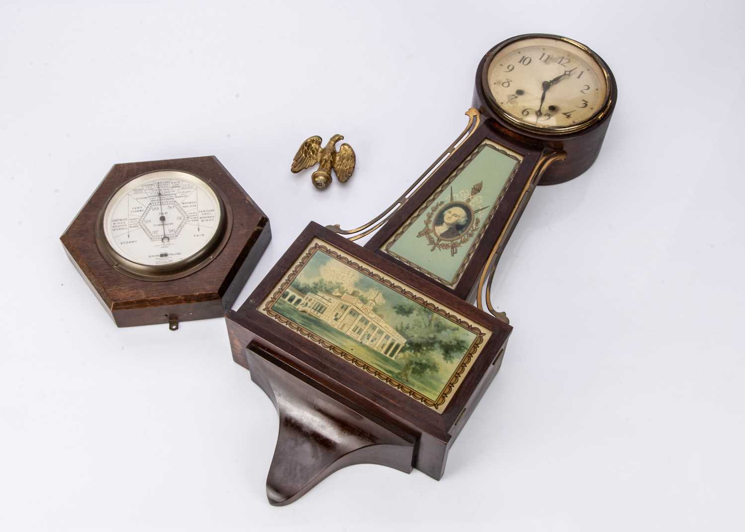 Five clocks and barometers,