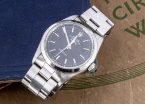 A modern Rolex Oyster Perpetual Airking stainless steel wristwatch,