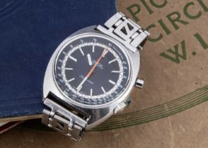 A circa 1960's Omega Chronostop Seamaster manual wind stainless steel wristwatch,