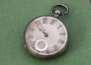 A late Victorian continental silve open faced pocket watch