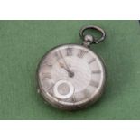 A late Victorian continental silve open faced pocket watch