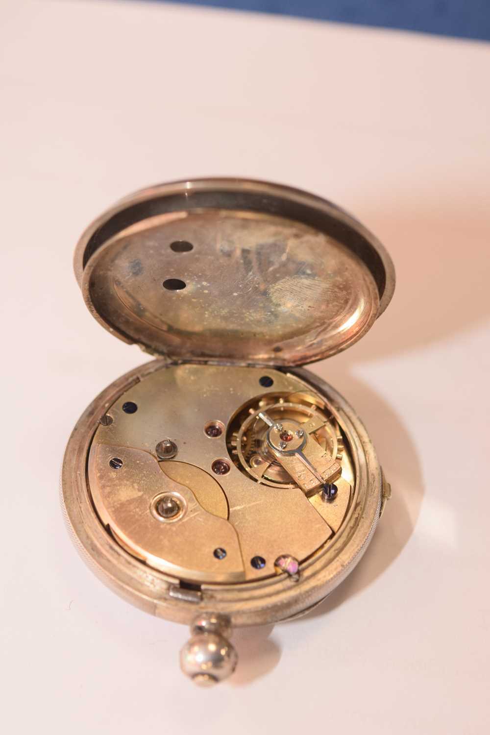 Three Victorian silver open faced pocket watches, - Image 3 of 6